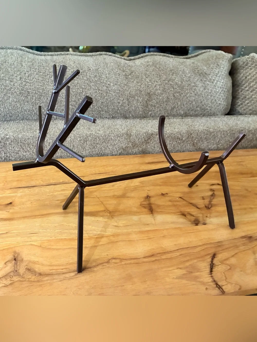 Metal Deer Bottle Holder in Antique Bronze